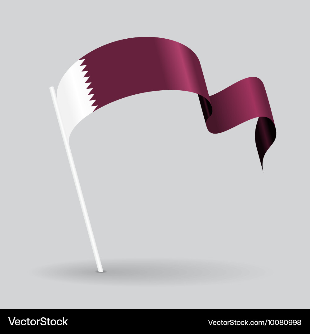 Qatari Wavy Flag Vector Image