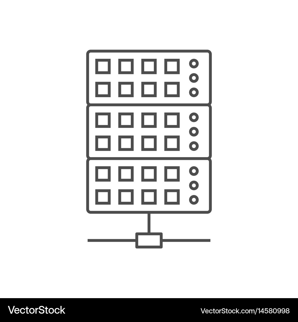 Server Line Icon - Network Symbol vector image