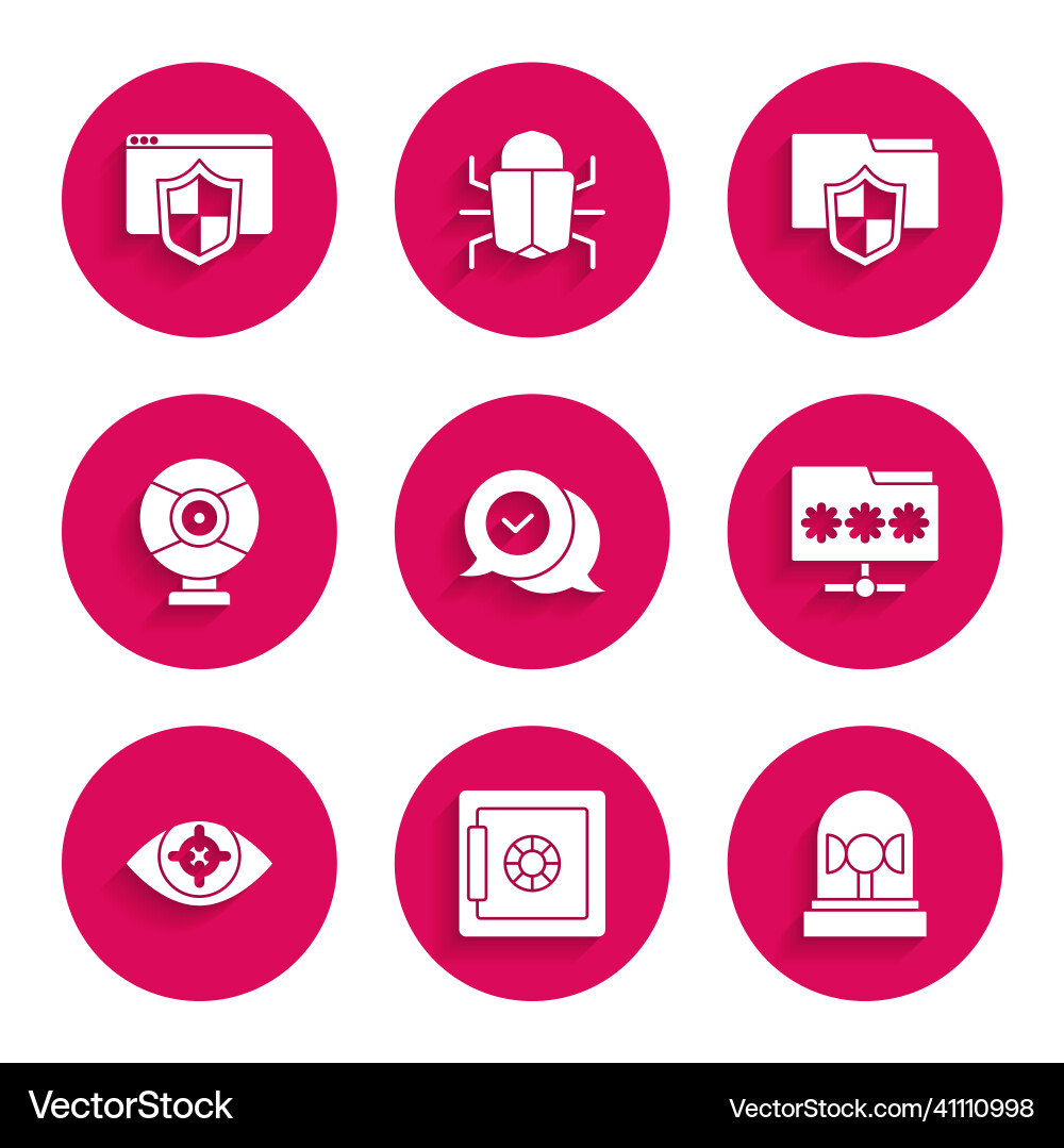 Set check mark in speech bubble safe flasher Set check mark in speech bubble safe flasher vector image