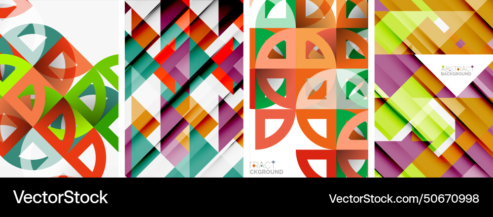 Set of triangle pattern poster backgrounds Set of triangle pattern poster backgrounds vector image