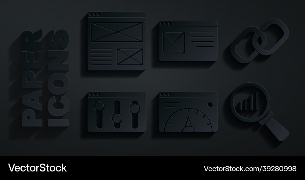 Set website statistic chain link browser setting Set website statistic chain link browser setting Vector Image