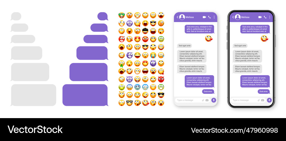 Smartphone messaging app user interface design Smartphone messaging app user interface design vector image