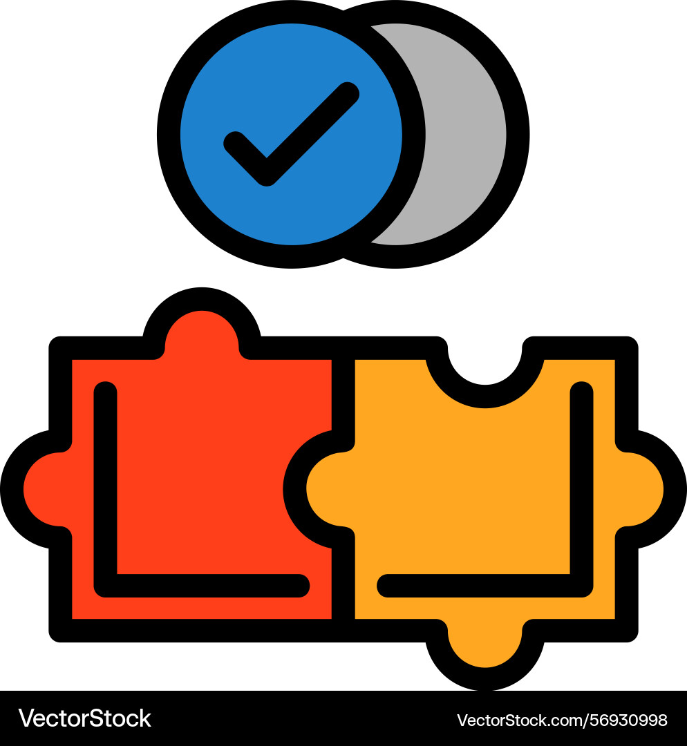 Solution line filled style icon design vector image