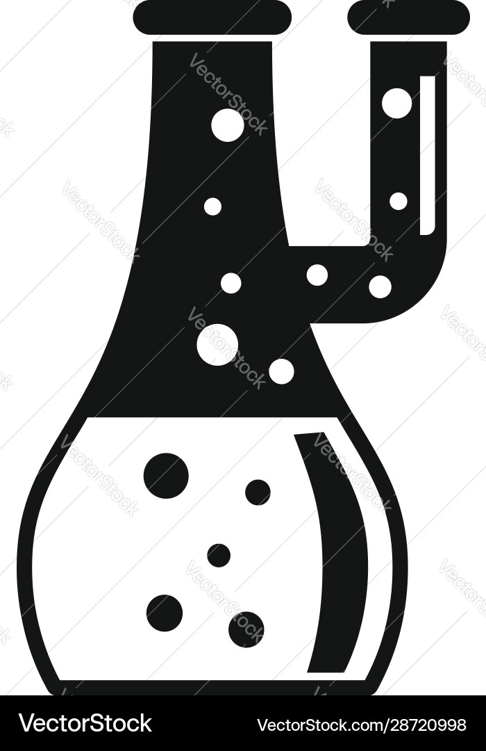 Study boiling flask icon simple style vector image