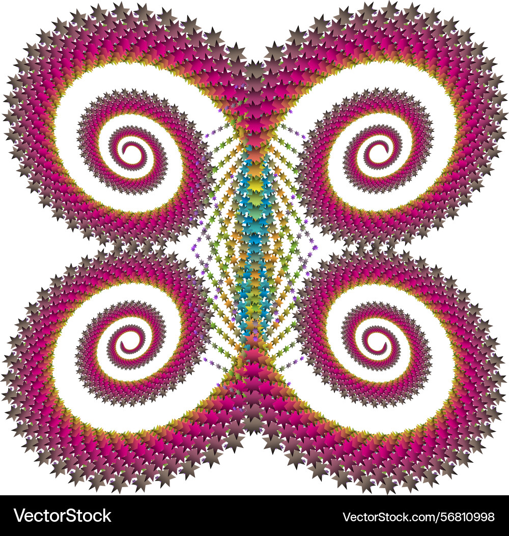 Symmetrical pattern consisting colorful spiral Vector Image