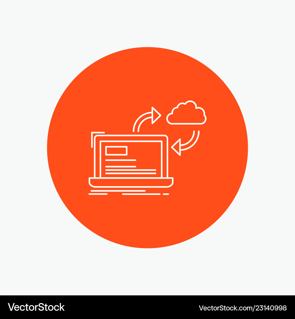 Sync processing data dashboard arrows white line Sync processing data dashboard arrows white line vector image
