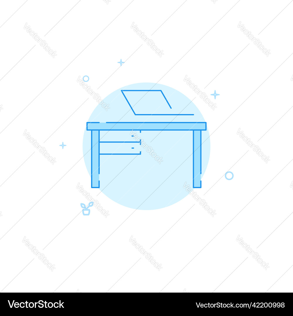 Table and laptop flat icon filled line Table and laptop flat icon filled line vector image