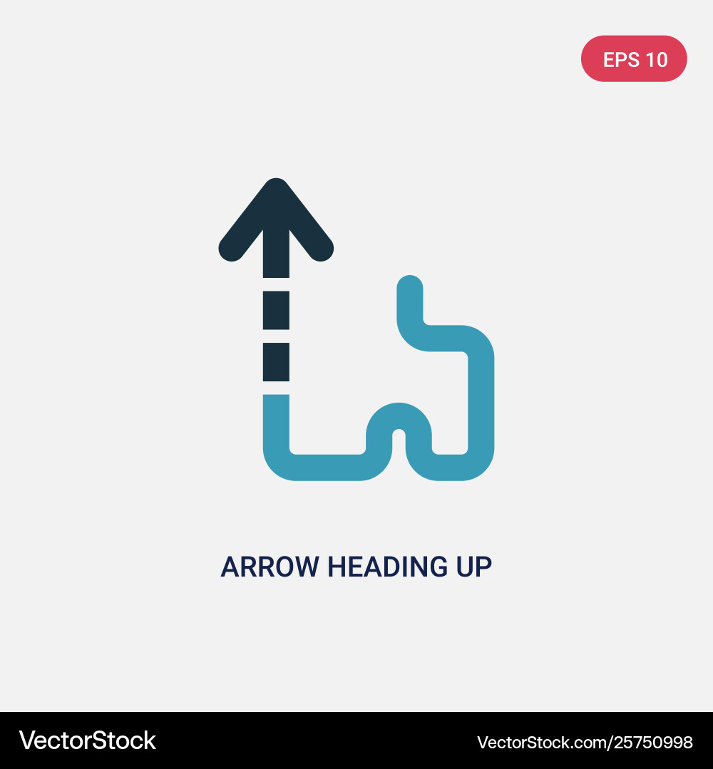 Two color arrow heading up icon from user Two color arrow heading up icon from user vector image