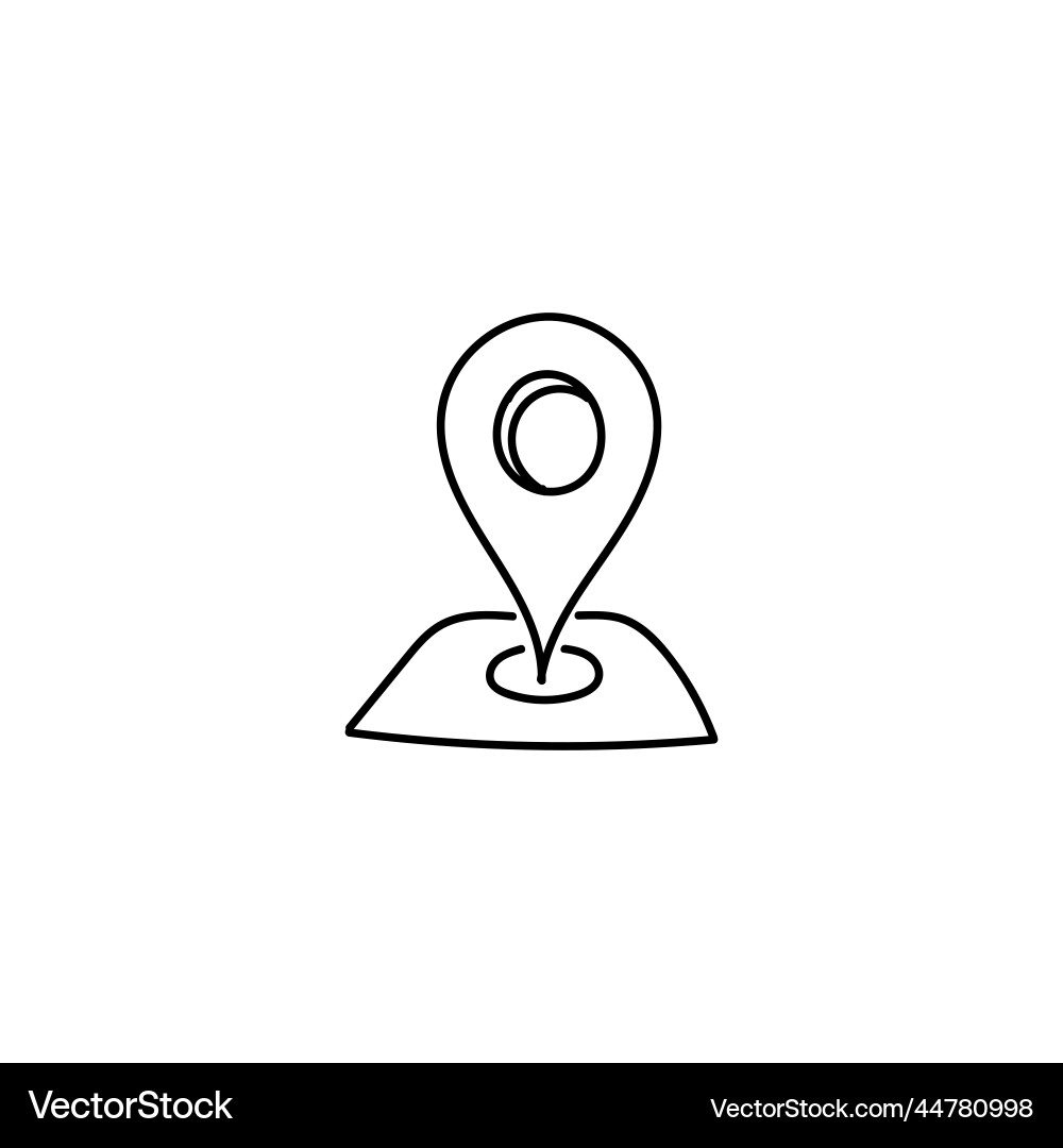 Web map pointer hand drawn icon Vector Image