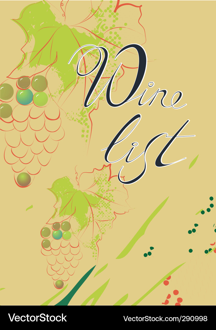 Wine list Vector Image