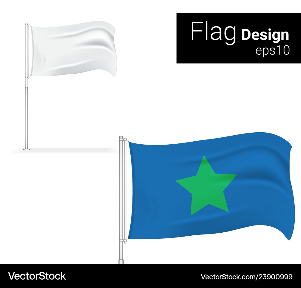 3d mock up realistic flag display for sale 3d mock up realistic flag display for sale vector image