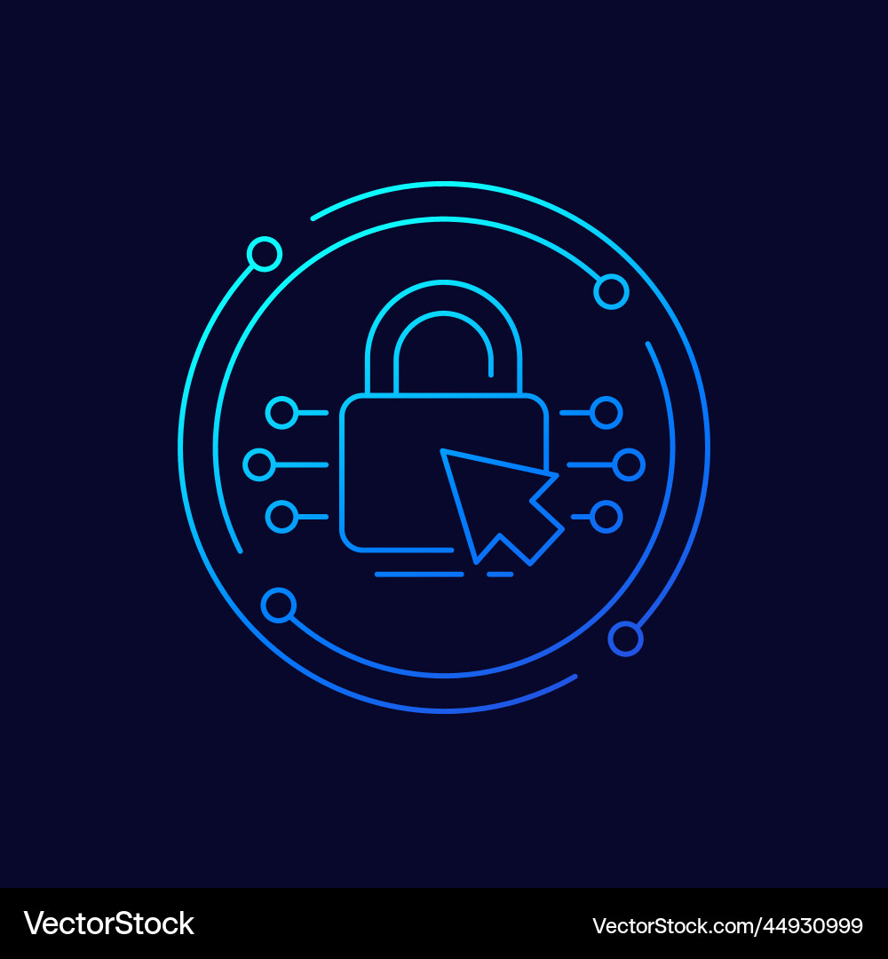 Access Line Icon mit Schloss und Cursor Access Line Icon mit Schloss und Cursor vektorbild