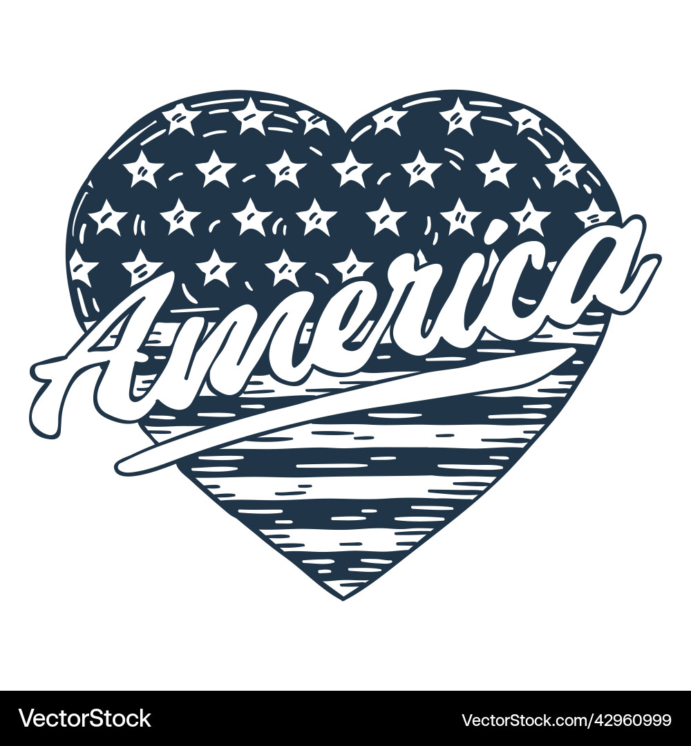 Amerika Herz Flagge gefüllt Schlag Badge hoch Amerika Herz Flagge gefüllt Schlag Badge hoch vektorbild