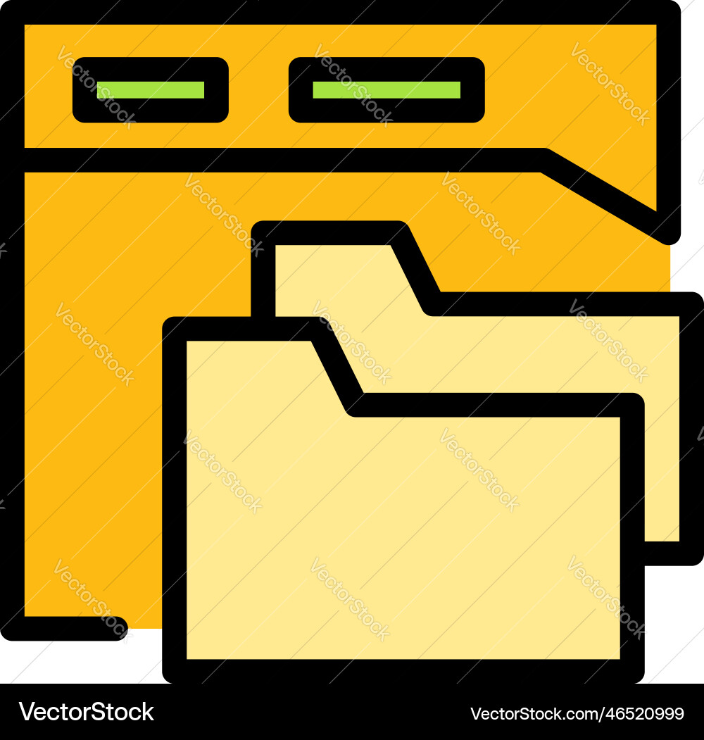 Api web folder icon flat Vector Image