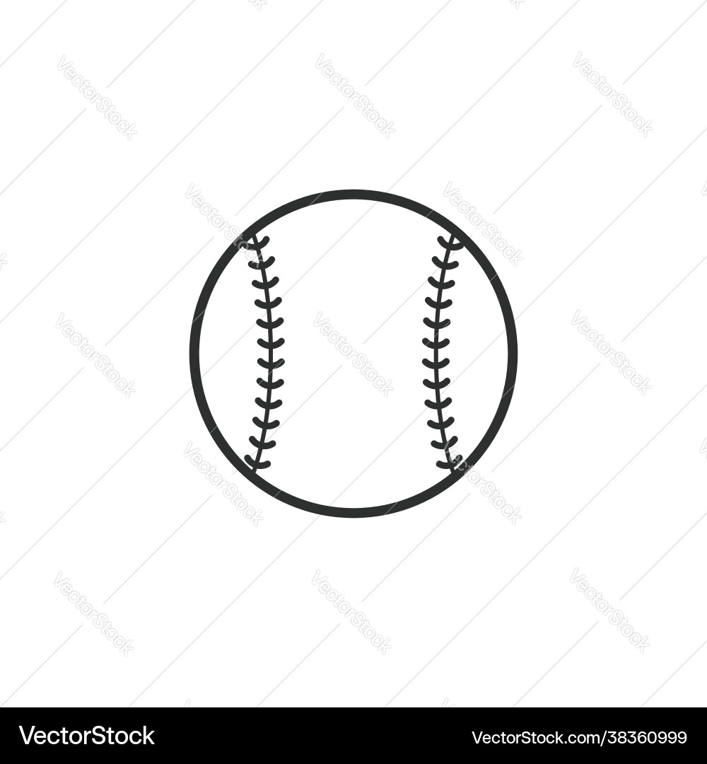 Baseball Ball Outline Icon Vector Image