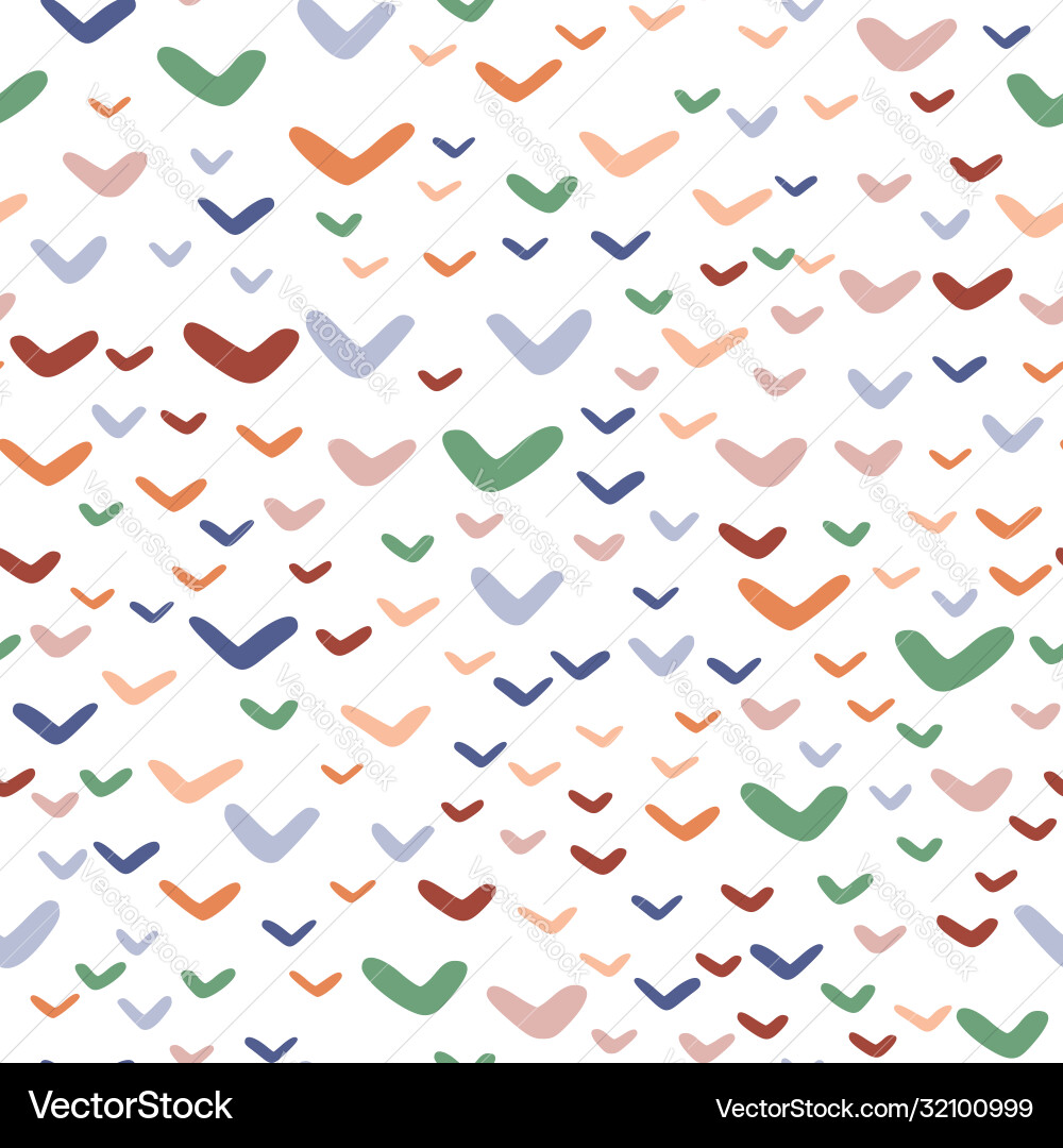 Check marks seamless pattern isolated in white Vector Image