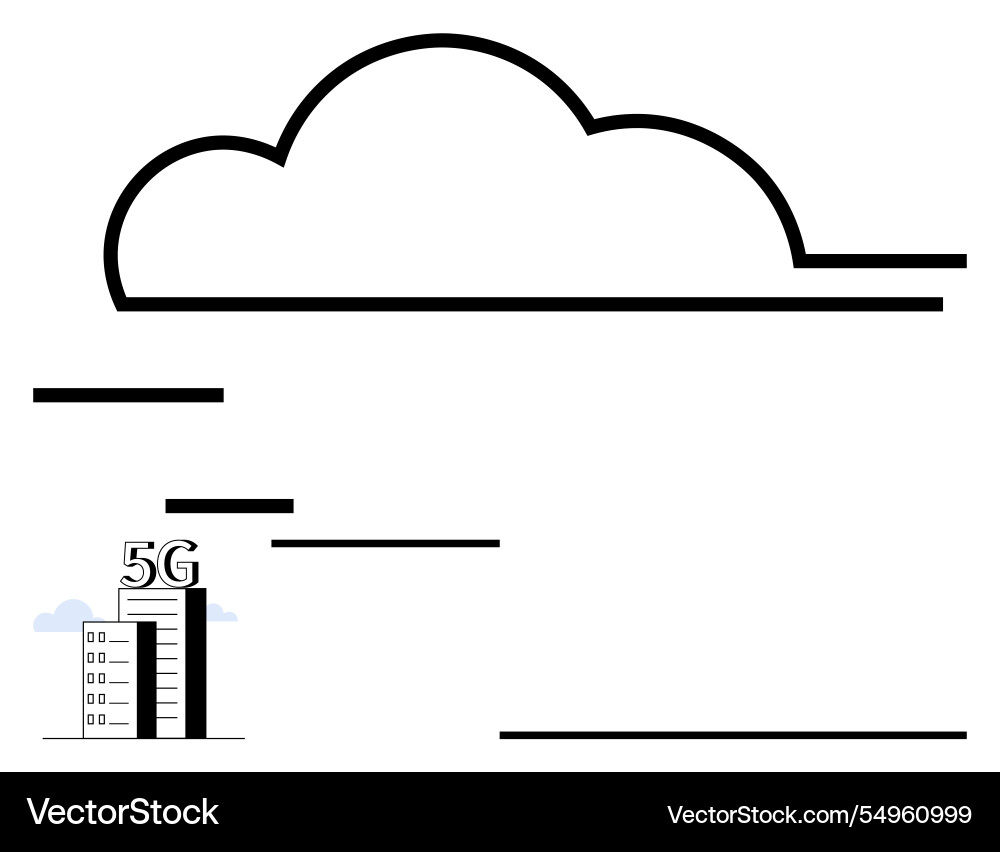 Cloud computing with 5g connectivity highlighted Cloud computing with 5g connectivity highlighted vector image