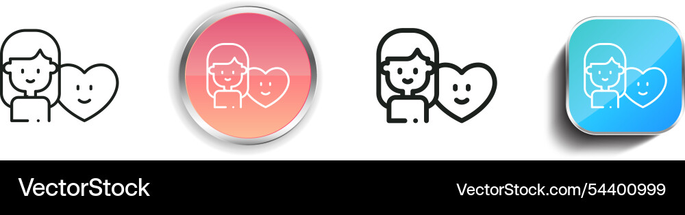 Girlfriend icon thin linear regular and button vector image