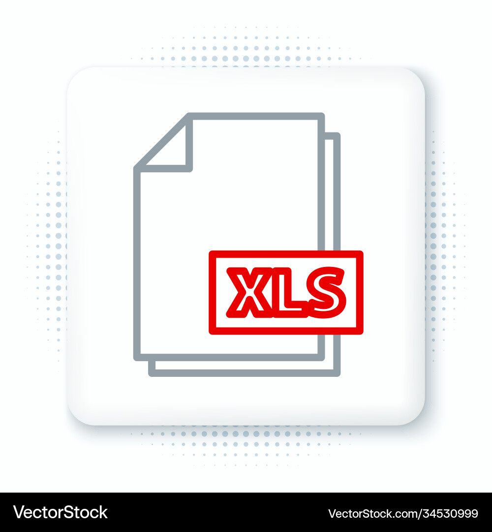 Line xls file document download button icon Vector Image