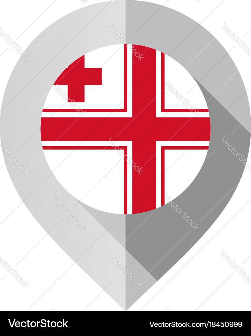 Marker with flag for map vector image