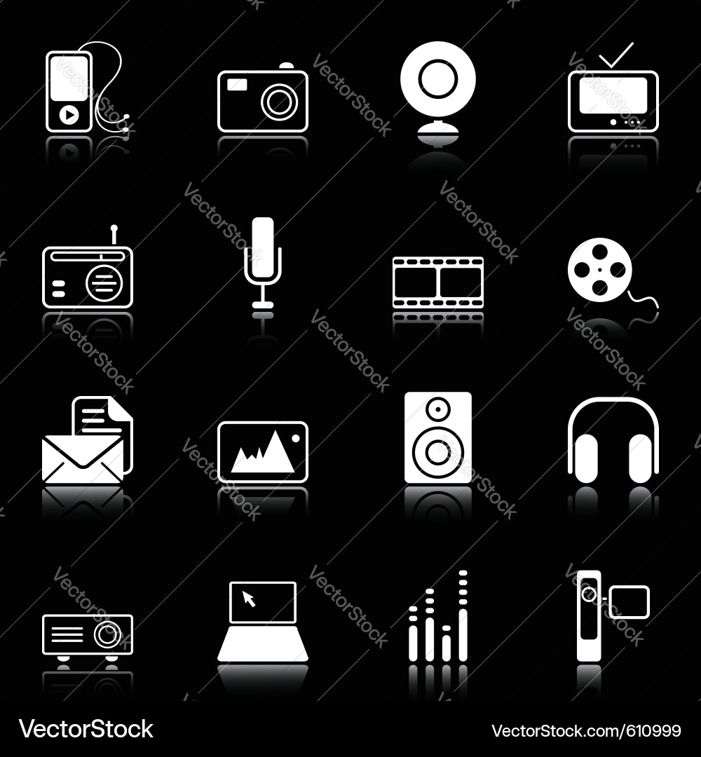 Media Icons - Collection Vector Image