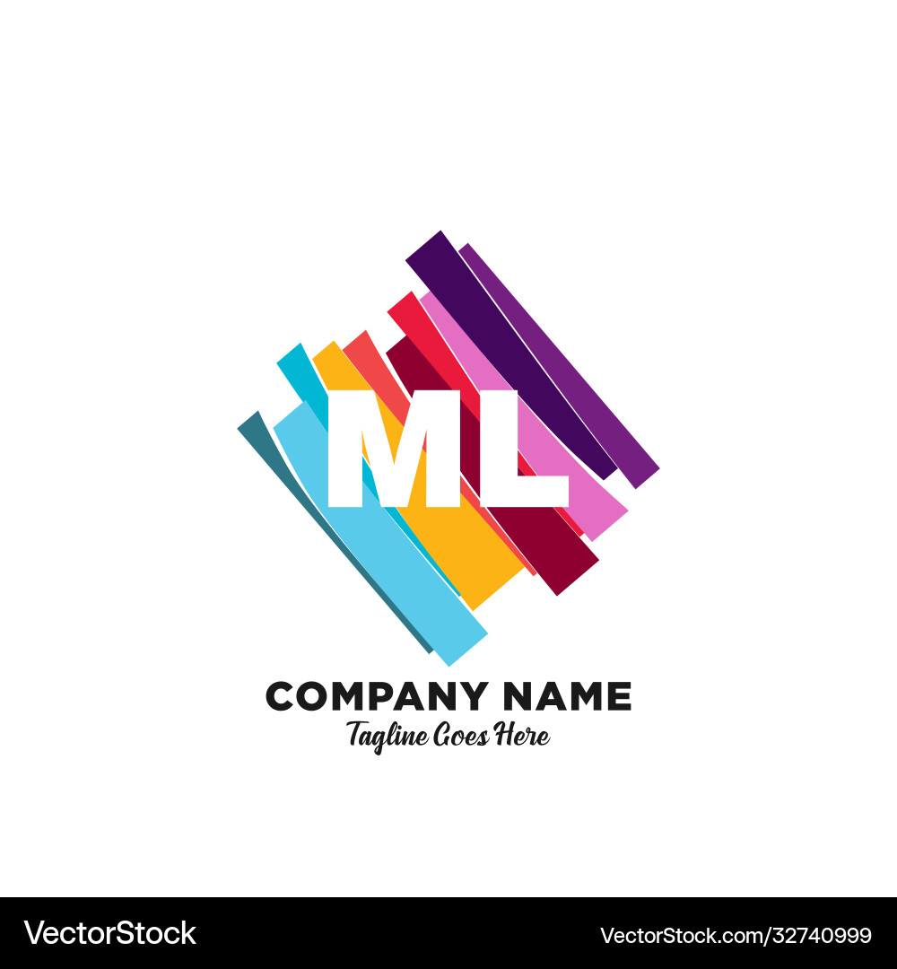 Ml initial logo with colorful template Ml initial logo with colorful template Vector Image