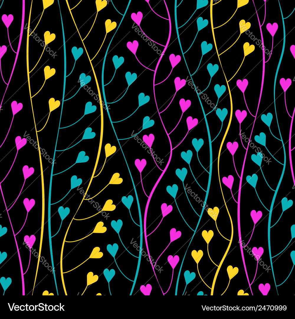 Neon Heart Wave Pattern vector image