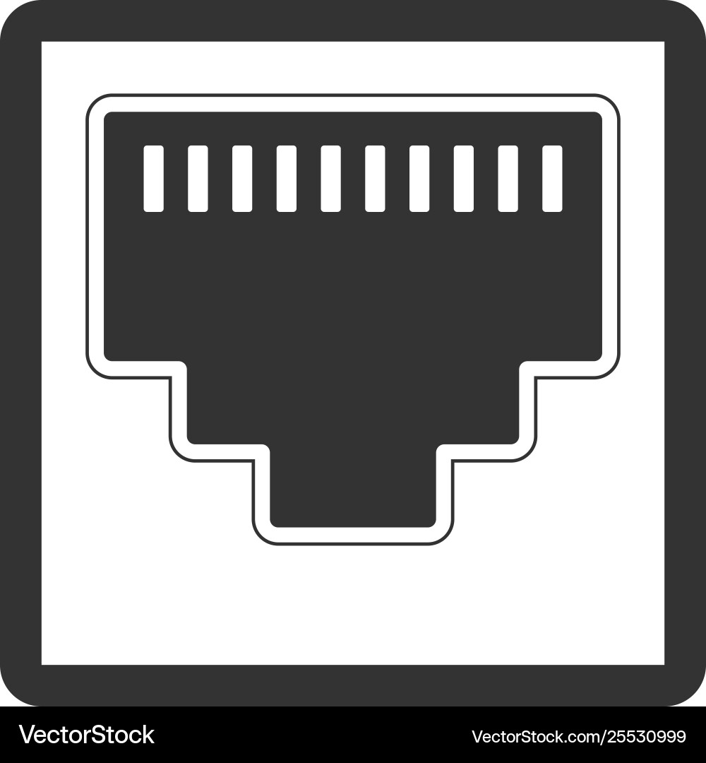 Network Port Icon - Ethernet Socket vector image