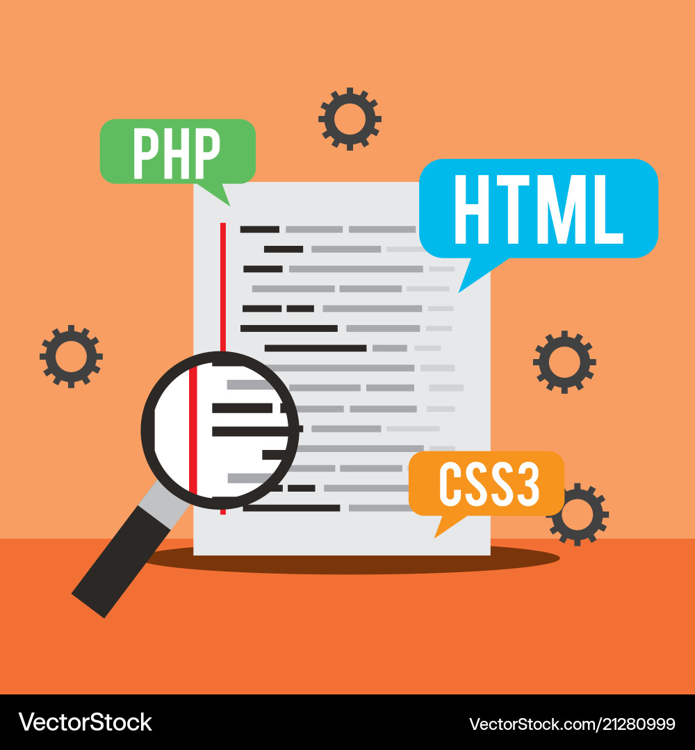 Program coding website Program coding website vector image