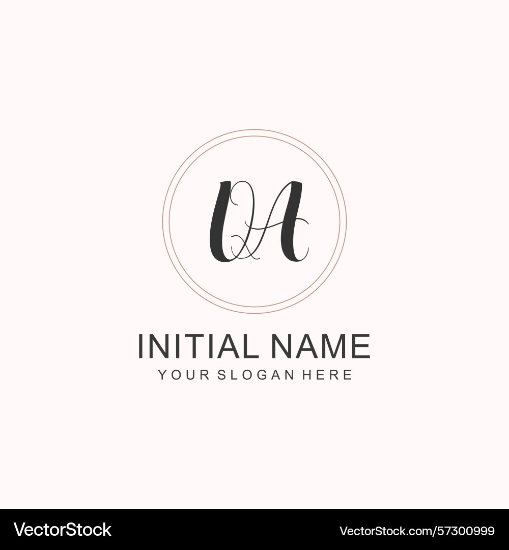 Qa minimalist classic initial logo design Vector Image