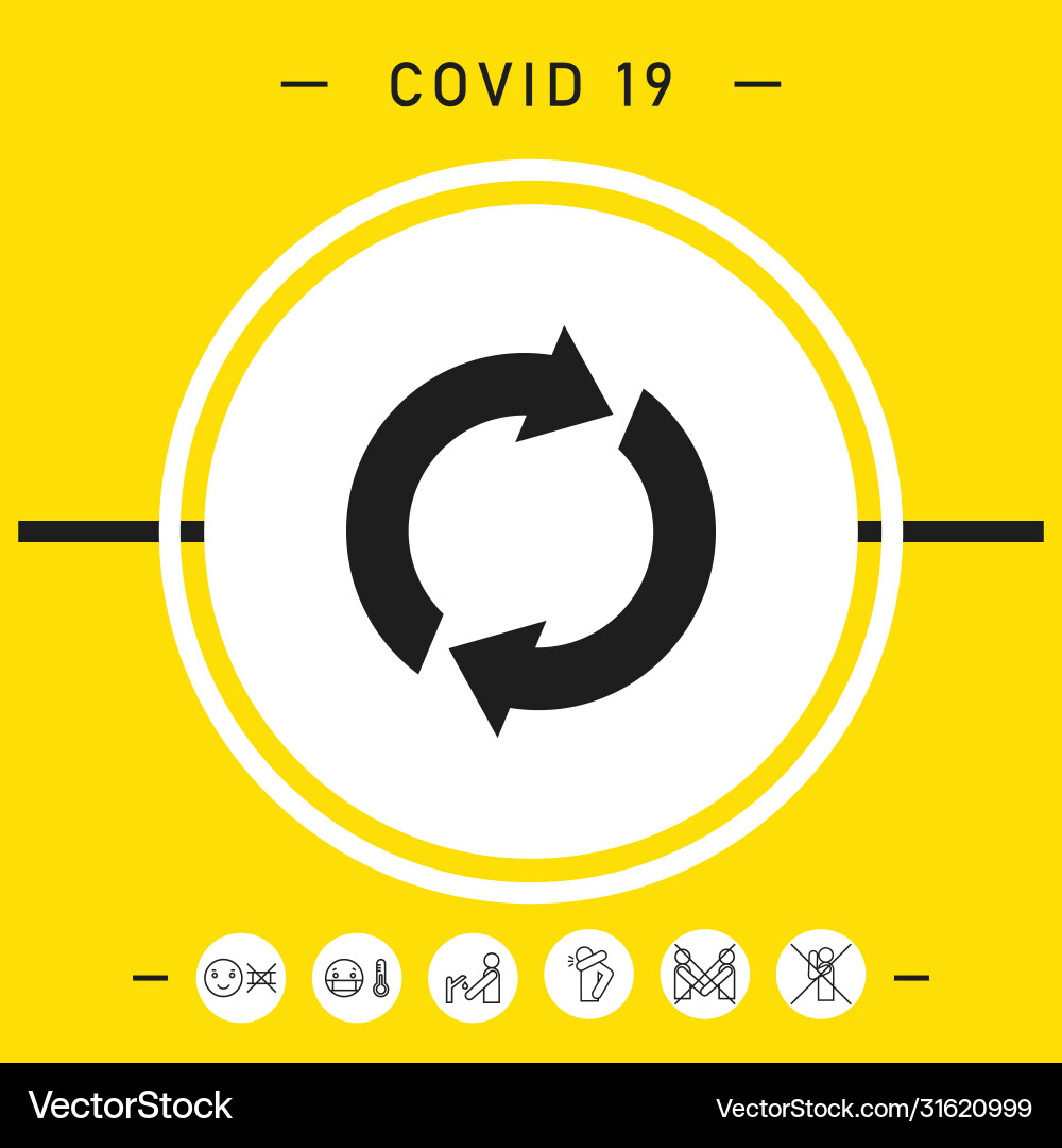 Reset button reload arrows graphic elements vector image