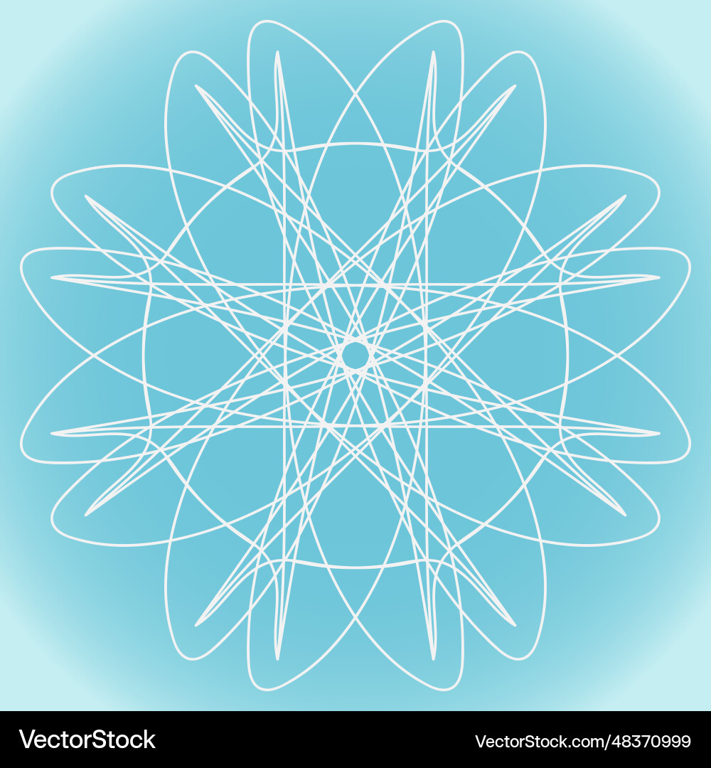 Snowflake simple abstract shape on blue gradient Snowflake simple abstract shape on blue gradient vector image