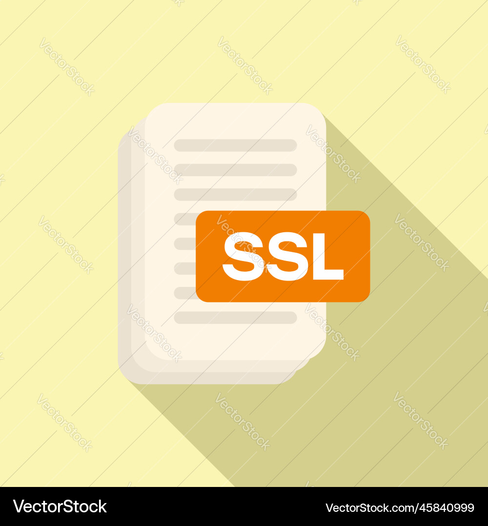 Ssl certificate icon flat web data Vector Image