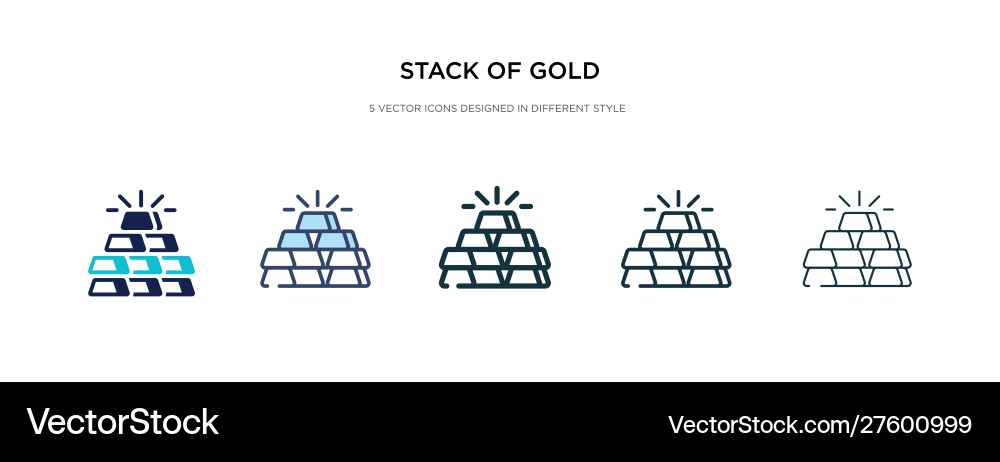 Stack gold icon in different style two vector image