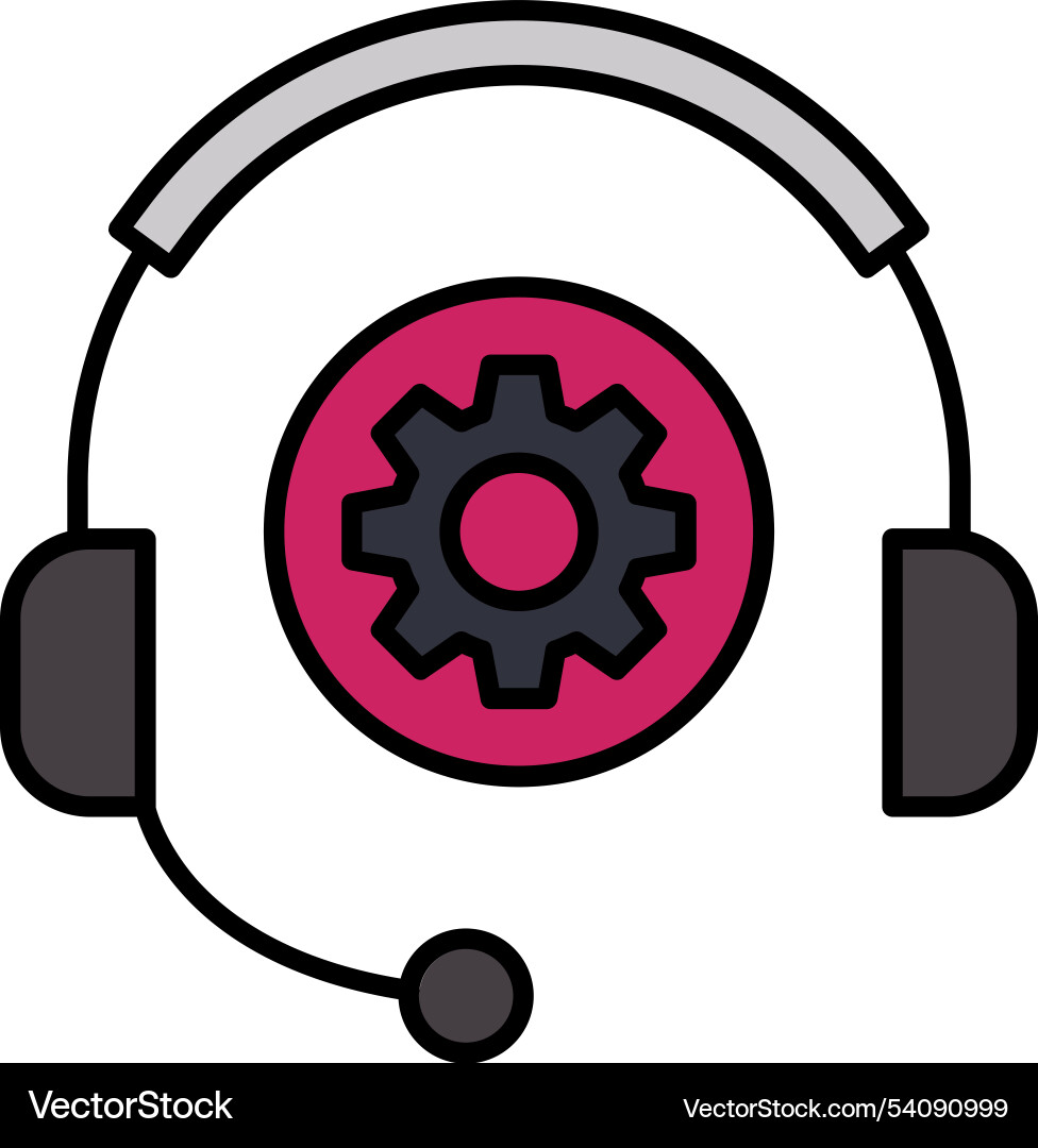 Technical support line filled icon design Vector Image