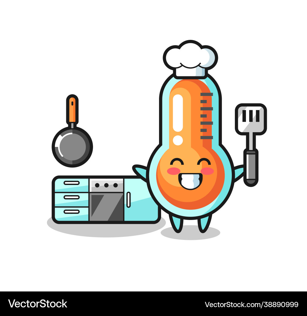 Thermometer Chef Character Vector Image