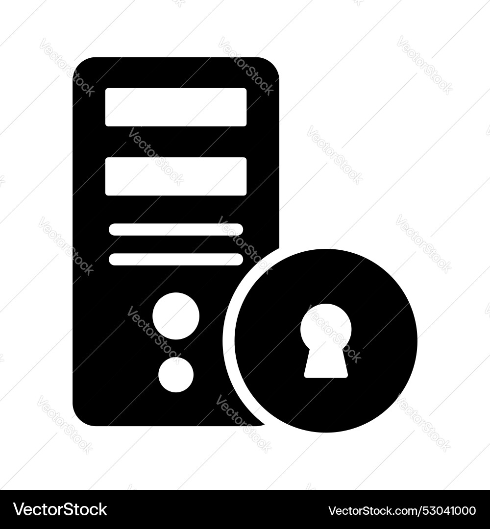 A computer security with lock concept vector image