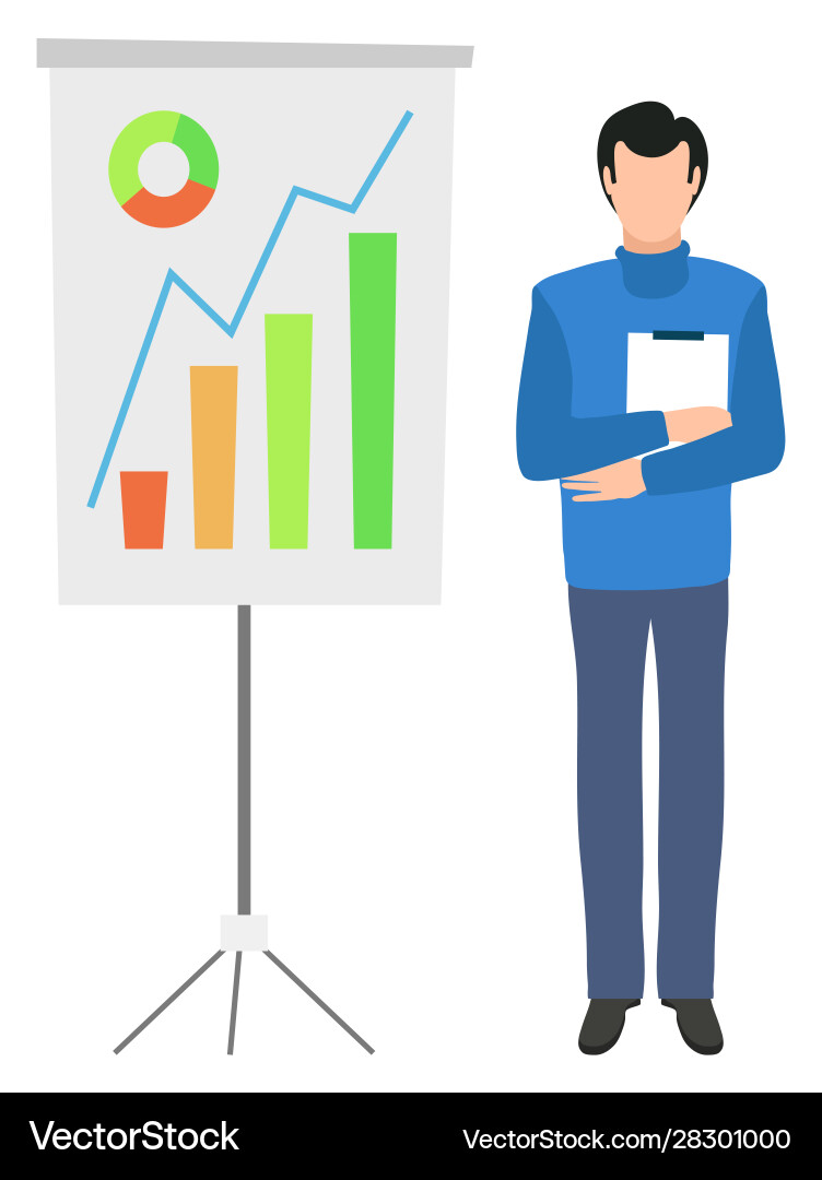 Board statistical data information color graphs Board statistical data information color graphs vector image