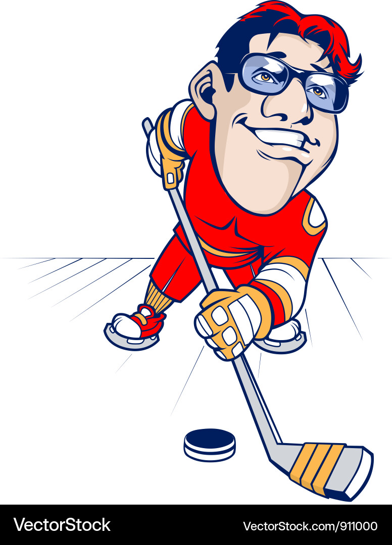 Cartoon Hockey Player Vector Image
