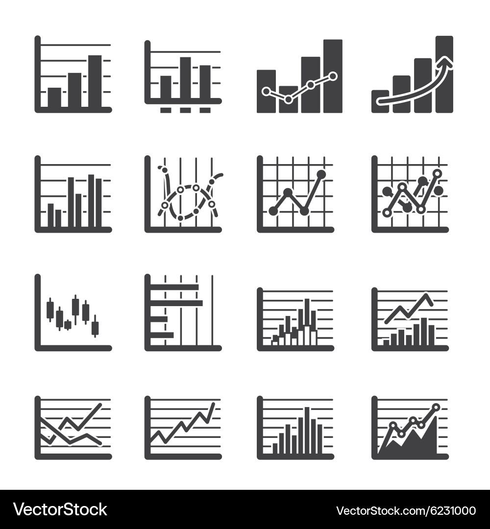Chart Icons Collection vector image
