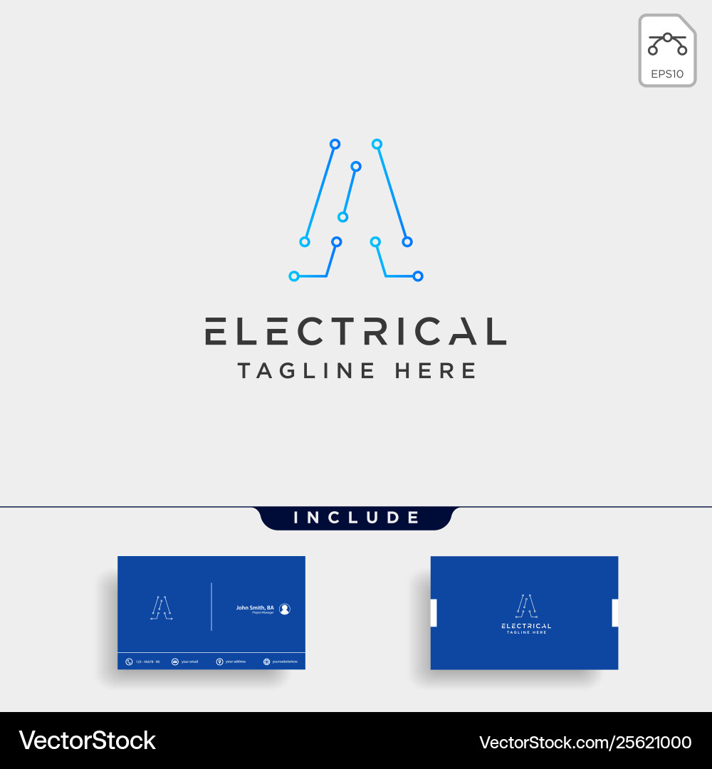 Connect or electrical a logo design icon element vector image