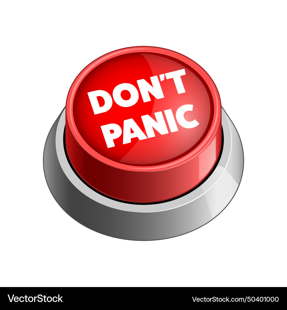 Do not panic red button Do not panic red button vector image