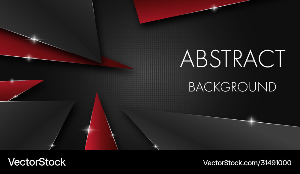 Dynamic Red & Grey Triangle Background vector image