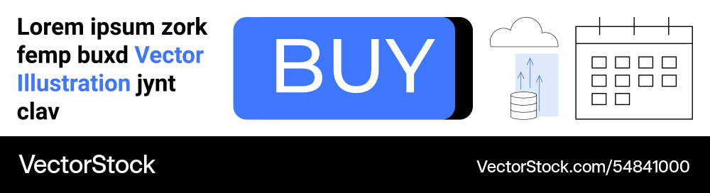 E-commerce button with cloud storage and calendar E-commerce button with cloud storage and calendar Vector Image