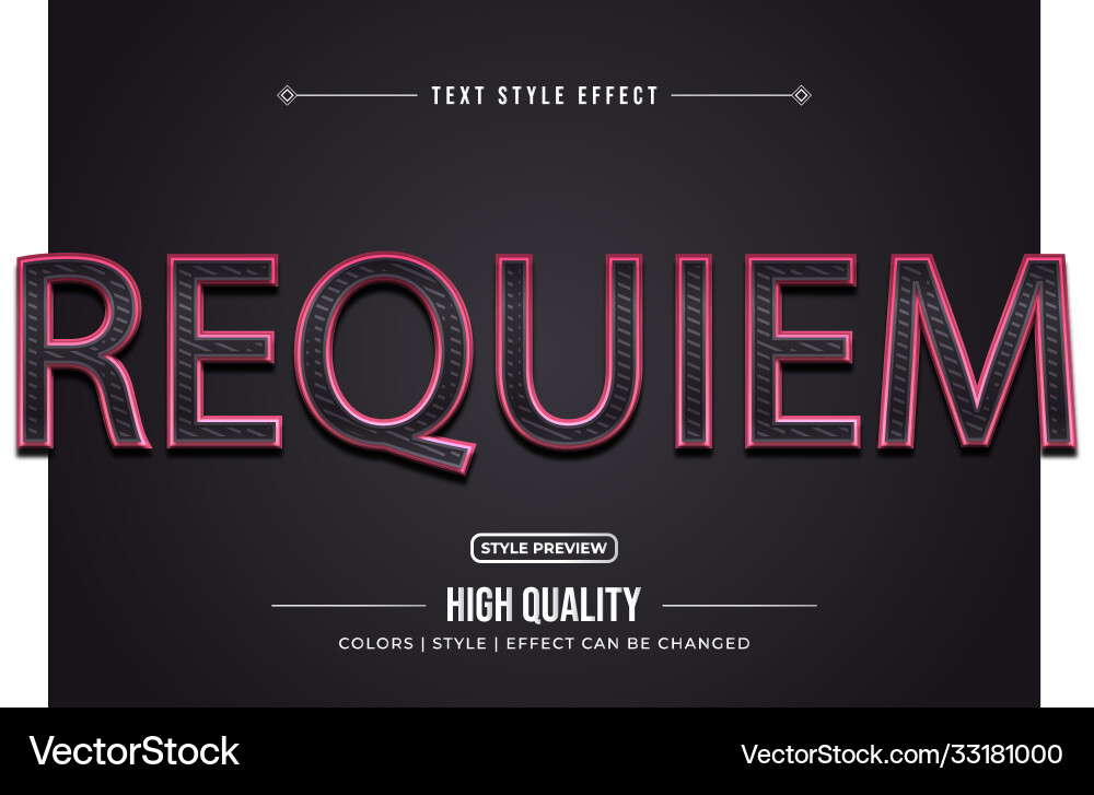 Editable text style effect typography template vector image