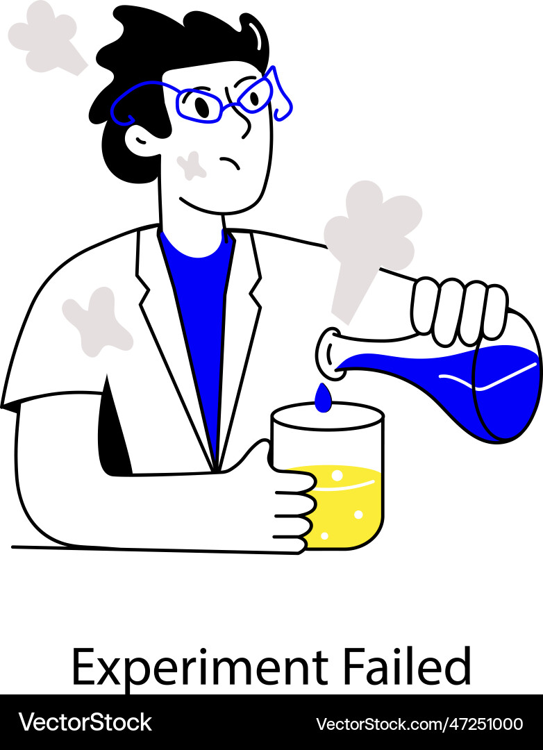Experiment failed Vector Image