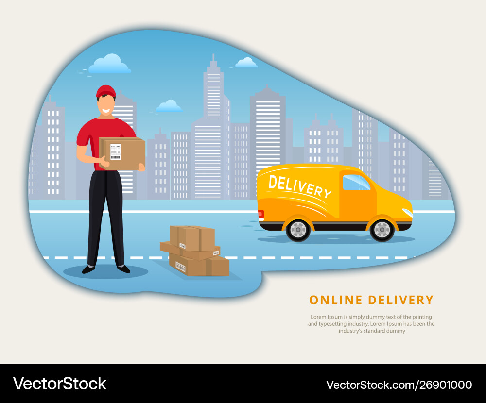 Flat banner design for cargo delivery service Flat banner design for cargo delivery service vector image