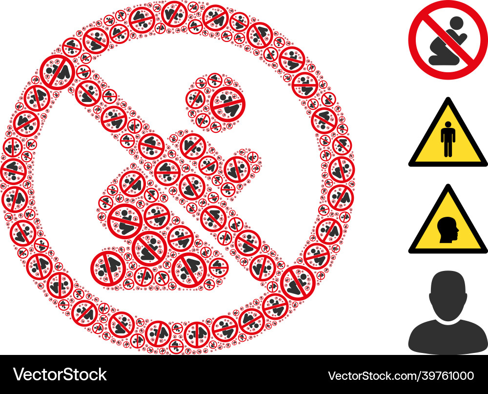 Forbid praying man icon recursion composition Forbid praying man icon recursion composition vector image