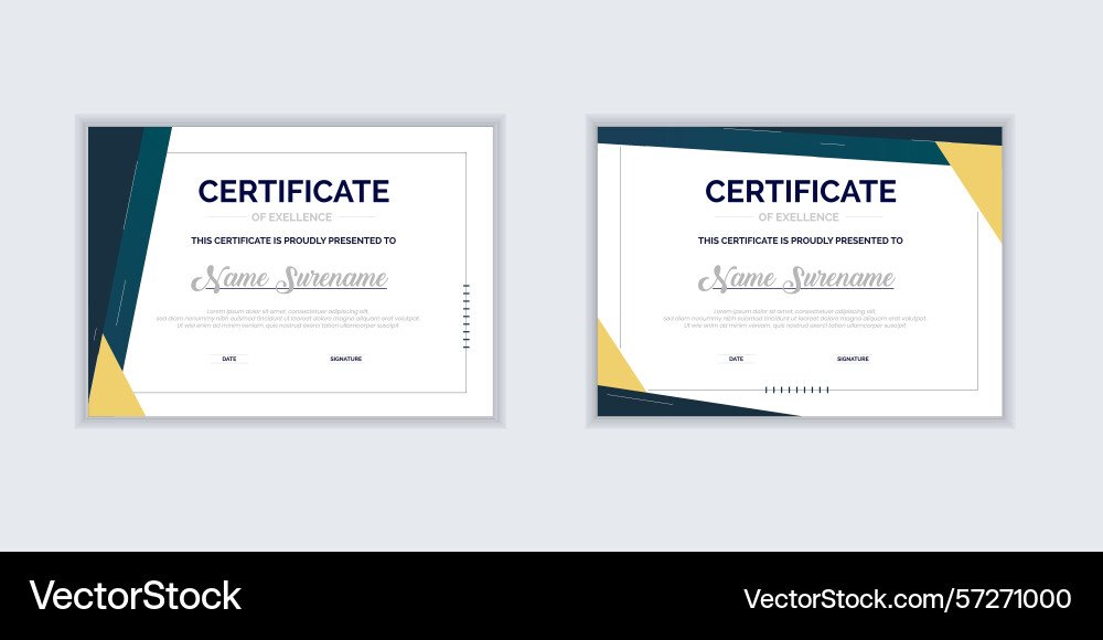 Gradient modern certificate template design Gradient modern certificate template design vector image