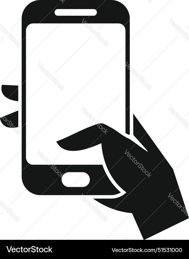 Hand scrolling on a smartphone using touch Hand scrolling on a smartphone using touch vector image